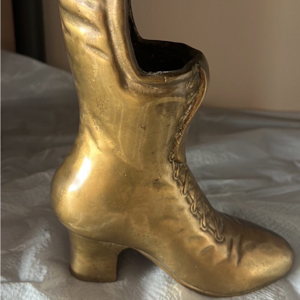 Brass boot decor antique/ vintage